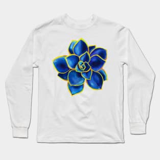 Blue Succulent Long Sleeve T-Shirt